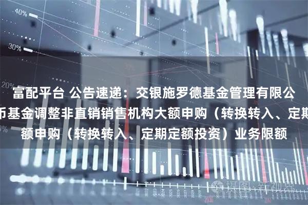 富配平台 公告速递：交银施罗德基金管理有限公司关于交银天鑫宝货币基金调整非直销销售机构大额申购（转换转入、定期定额投资）业务限额